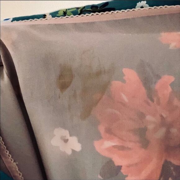 ANTHROPOLOGIE Soeurs Floral Turquoise Spaghetti Strap Pleated Mini Dress 0 - Picture 8 of 10